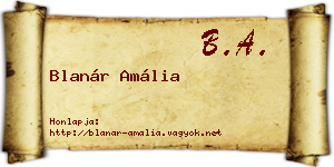 Blanár Amália névjegykártya