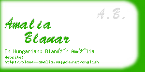 amalia blanar business card